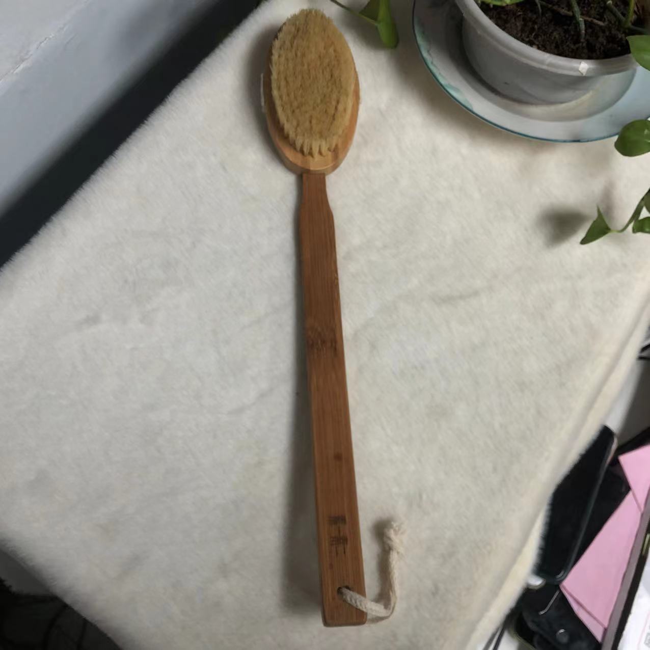 【素一素二】可拆卸猪鬃毛洗澡刷