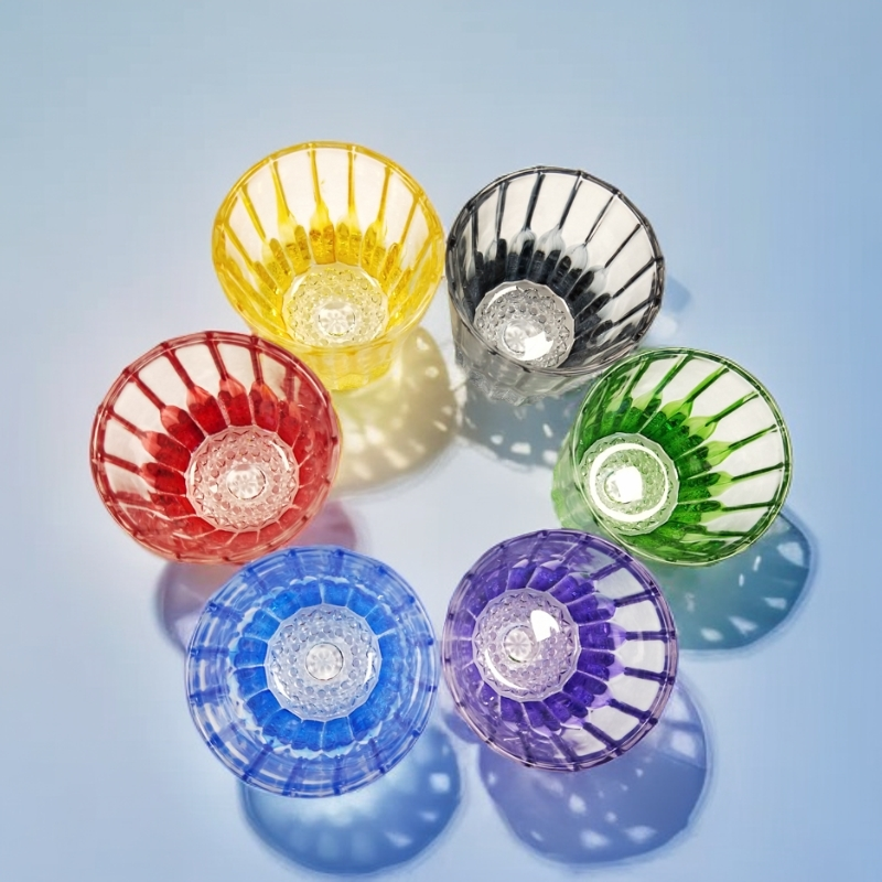 江户切子星芒杯高级创意手工家用送礼水晶玻璃威士忌酒杯六只装