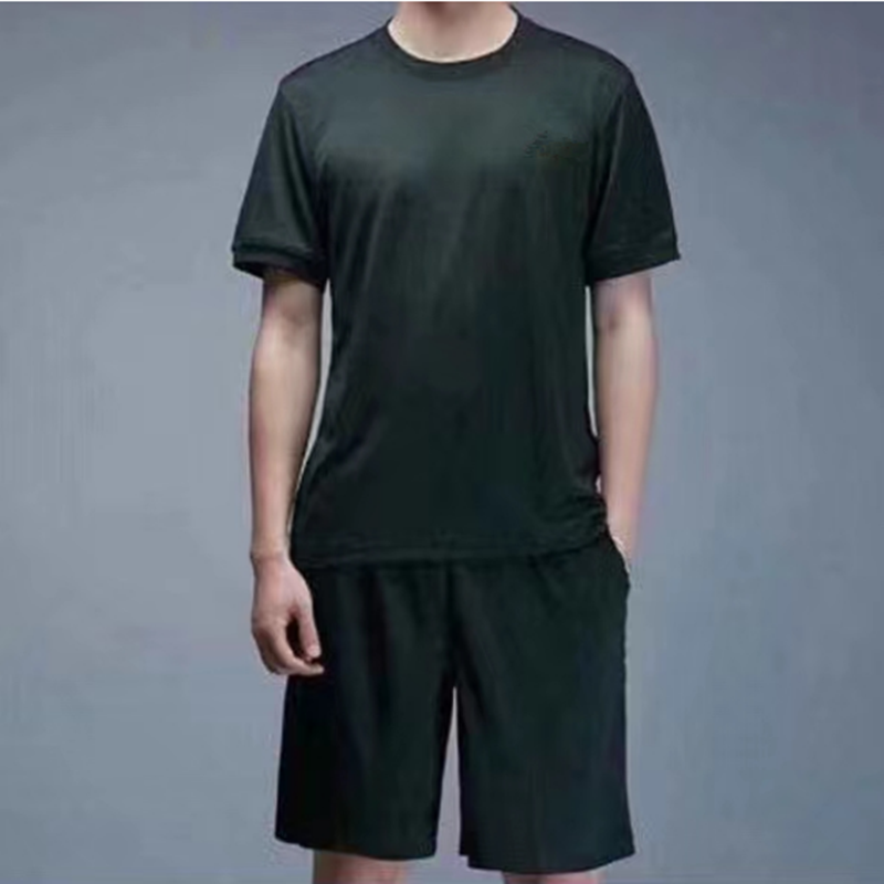 体能服短袖圆领夏季速干体能训练服短裤透气裤子上衣绿色半袖运动