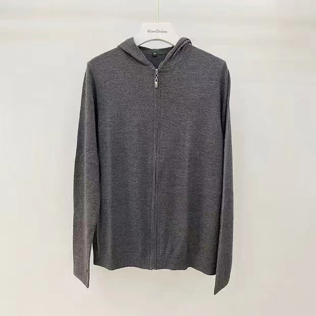 精纺纯山羊绒女士带帽秋冬休闲开衫纯色长袖羊绒衫上衣针织