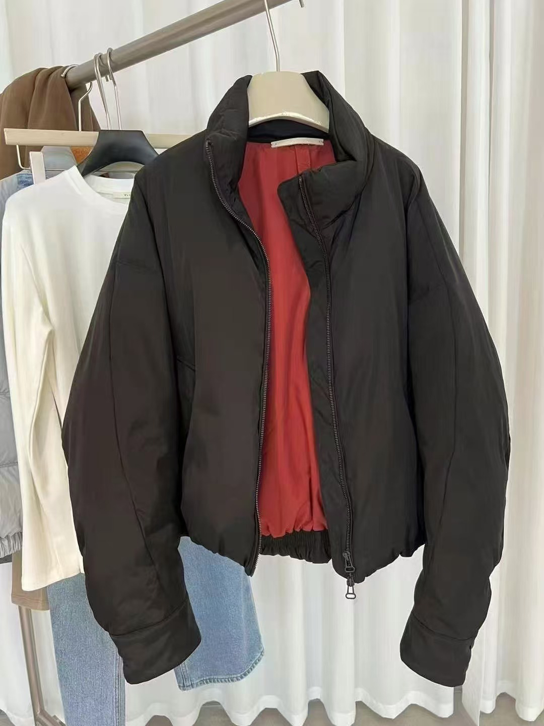 休闲无帽拉链外套