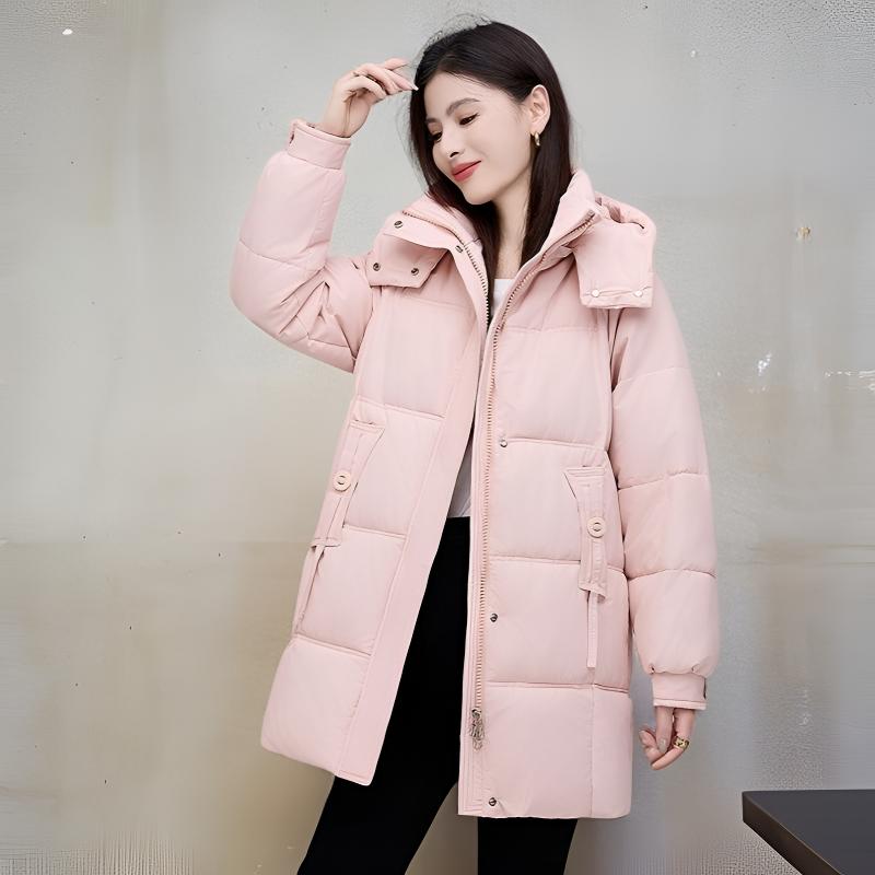 【可拆帽】中长款宽松棉服女加厚韩版连帽百搭棉袄冬季保暖棉衣外套