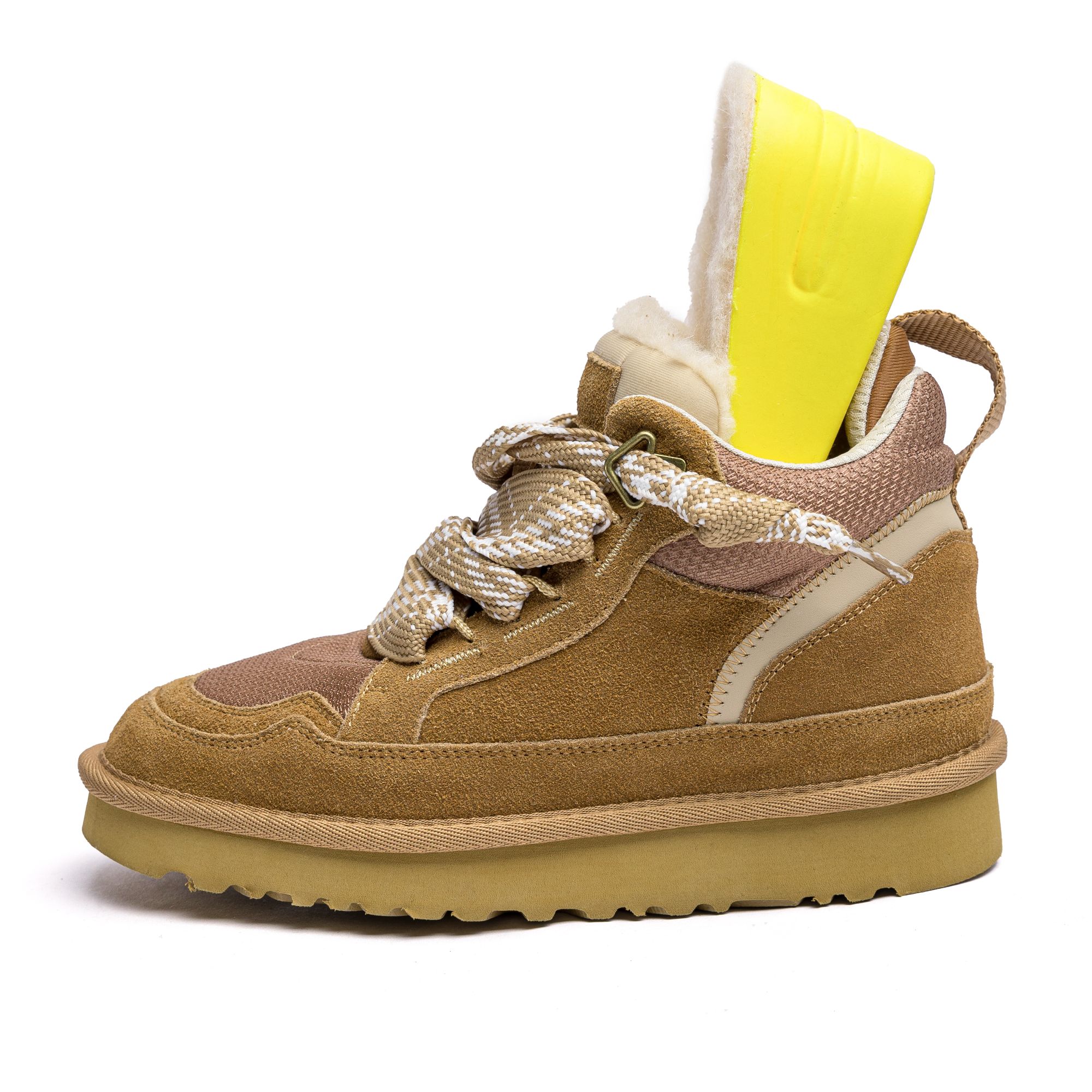 9厘米雪地靴2024秋季保暖新款舒适平底圆头扁平鞋带低帮休闲鞋 