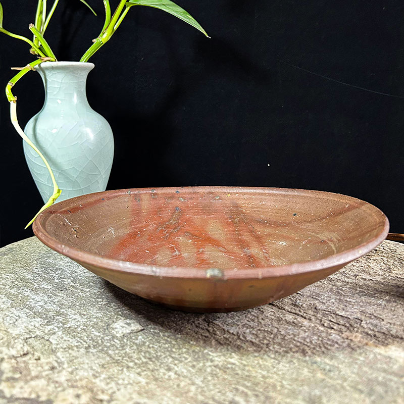 明治时期古备前果子钵果盘