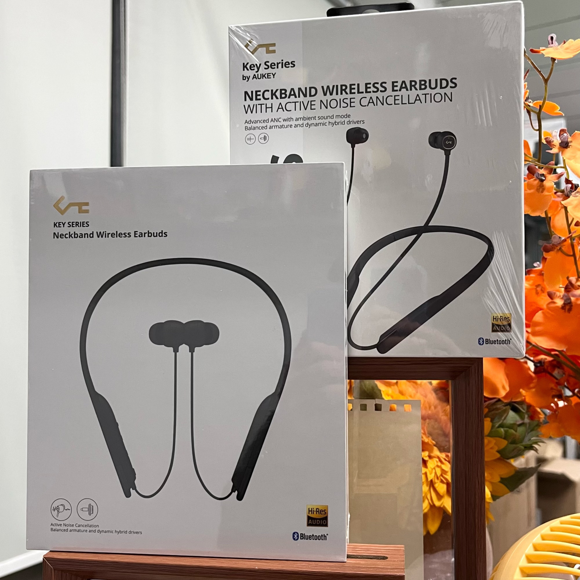 HIFI旗舰级别AUKEY EP-N33圈铁双单元主动降噪无线挂脖式蓝牙耳机