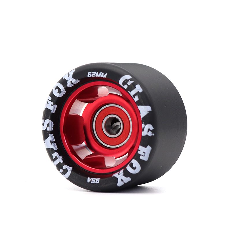 铝合金轮毂速滑轮95A专业双排户外刷街竞速阻拦轮耐用耐磨防滑