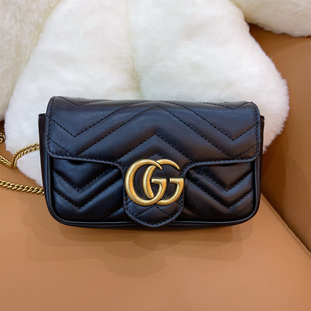 95新 GUCCI/古驰 supermini黑金马蒙/GW