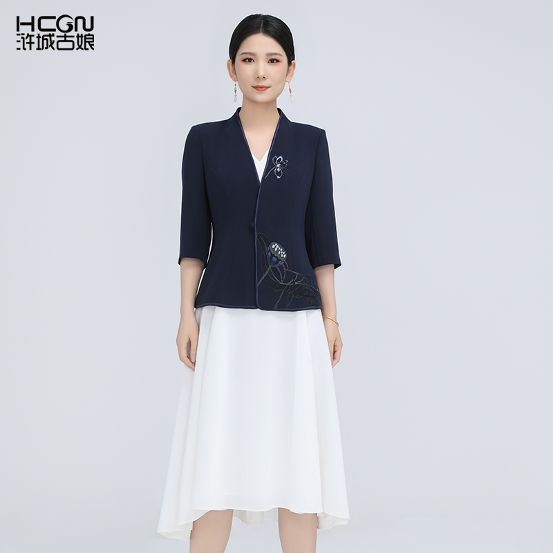 夏季醋酸面料国风西装清禾西服套装女装两件套BCL181076+BCL17955