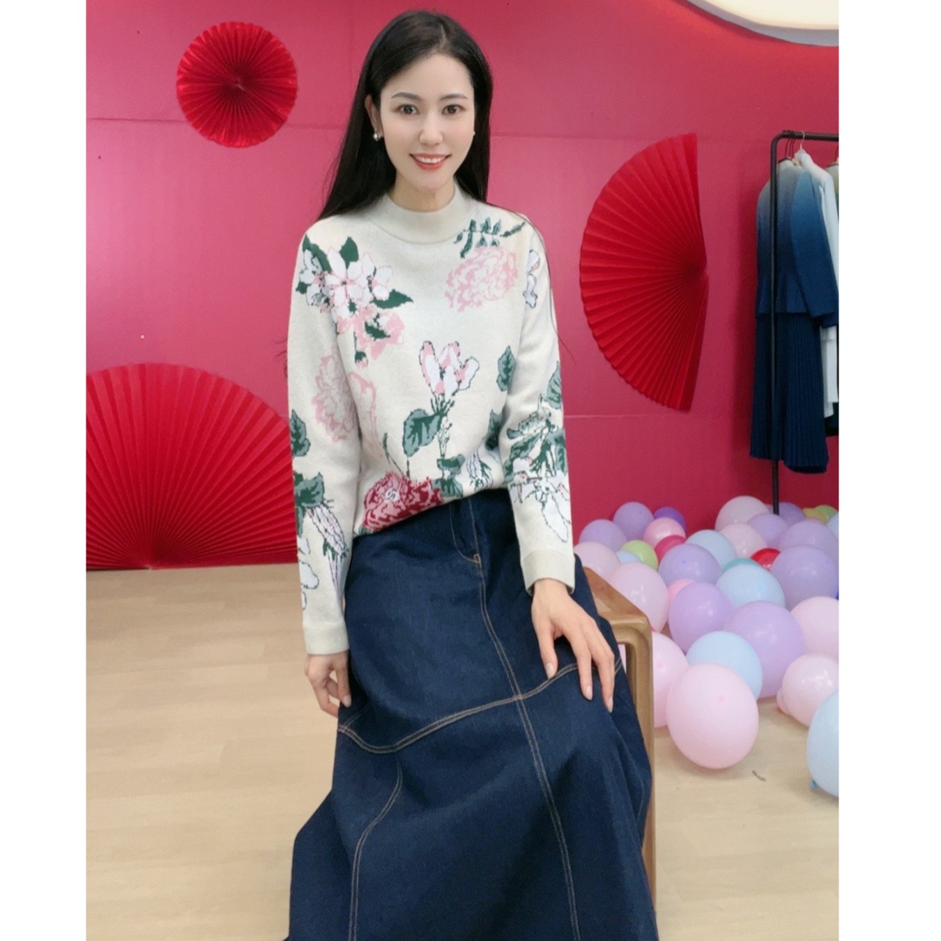 hcgn/浒城古娘国风女春夏百搭气质宽松休闲畅然牛仔裙-CMT19662