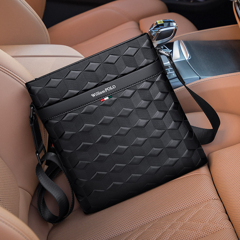 英皇保罗男士包包真皮斜挎包男包单肩包商务背包头层牛皮潮牌休闲