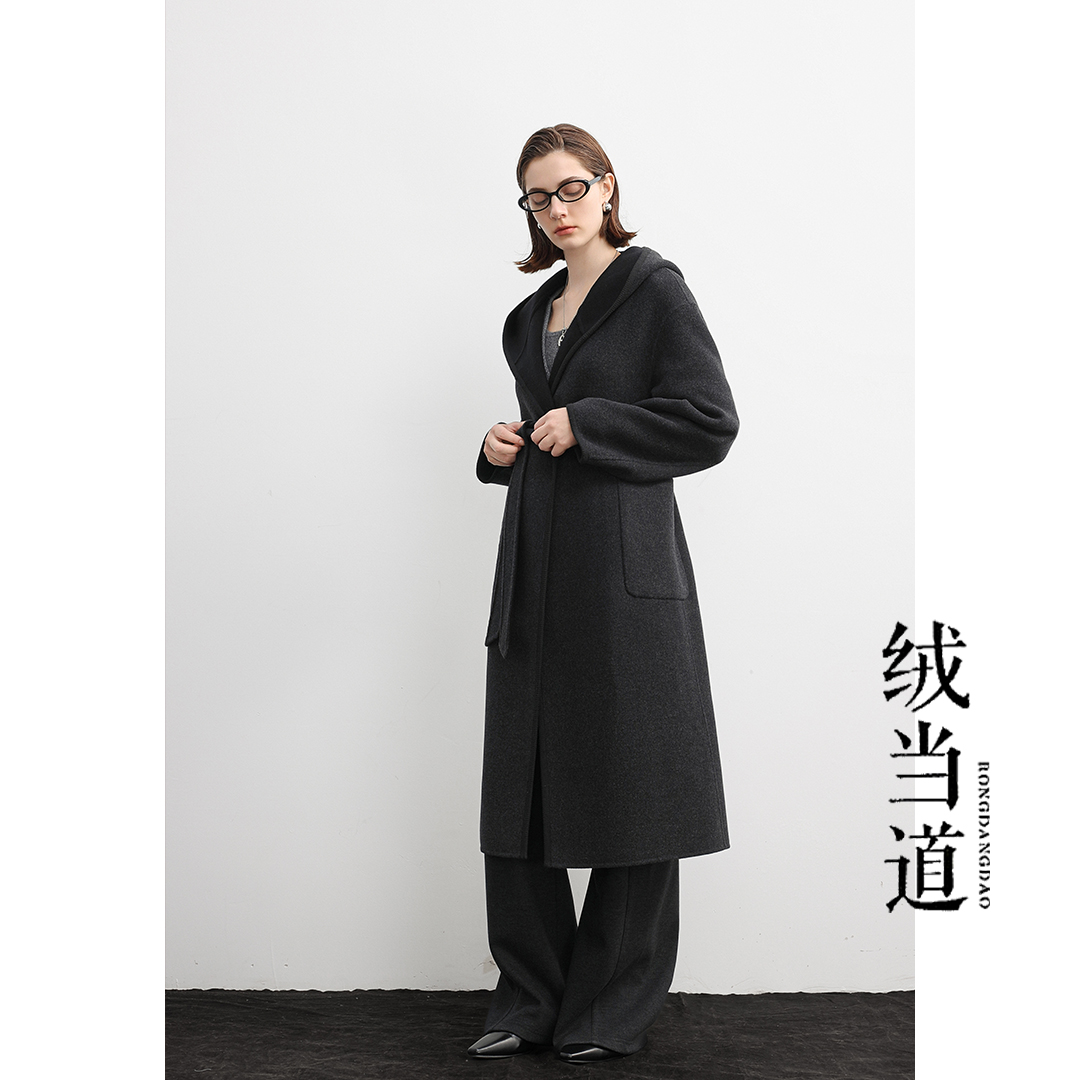 【可可专属】慵懒风连帽款大衣含空气层全新立绒面料2343