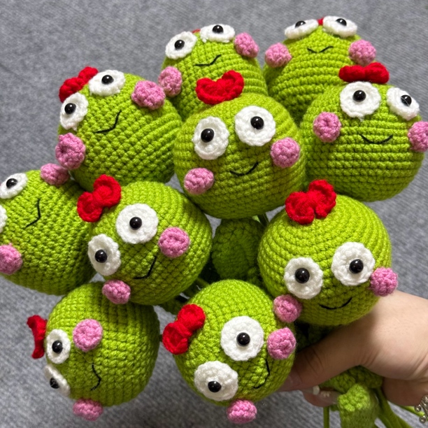 仿真毛线花家居装饰卡通动物创意手工编织玩偶花束