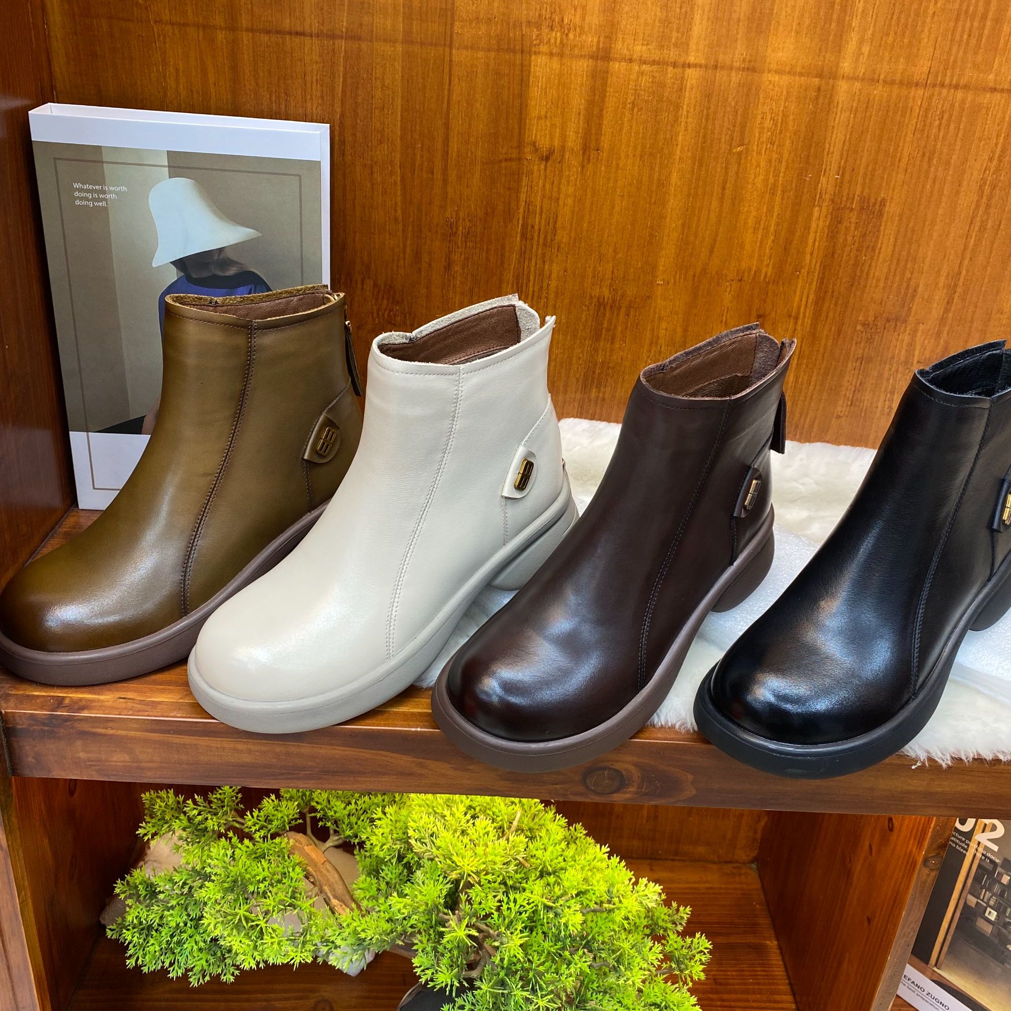 6622平底休闲短靴舒适气质真皮潮流加绒秋冬休闲短靴舒适气质时尚