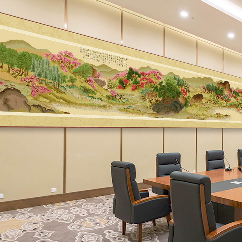 溪山春晓图十字绣2023新款线绣客厅大幅经典收藏名画溪手工自己绣