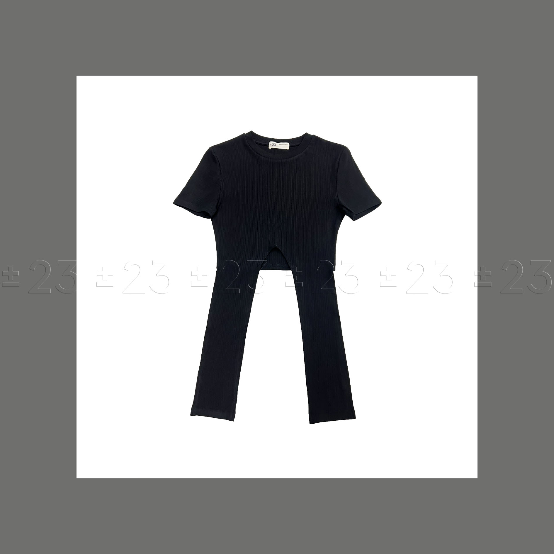 Kenny‘s ±23【双12布莱克】SS24037黑色下摆绑带短款T恤