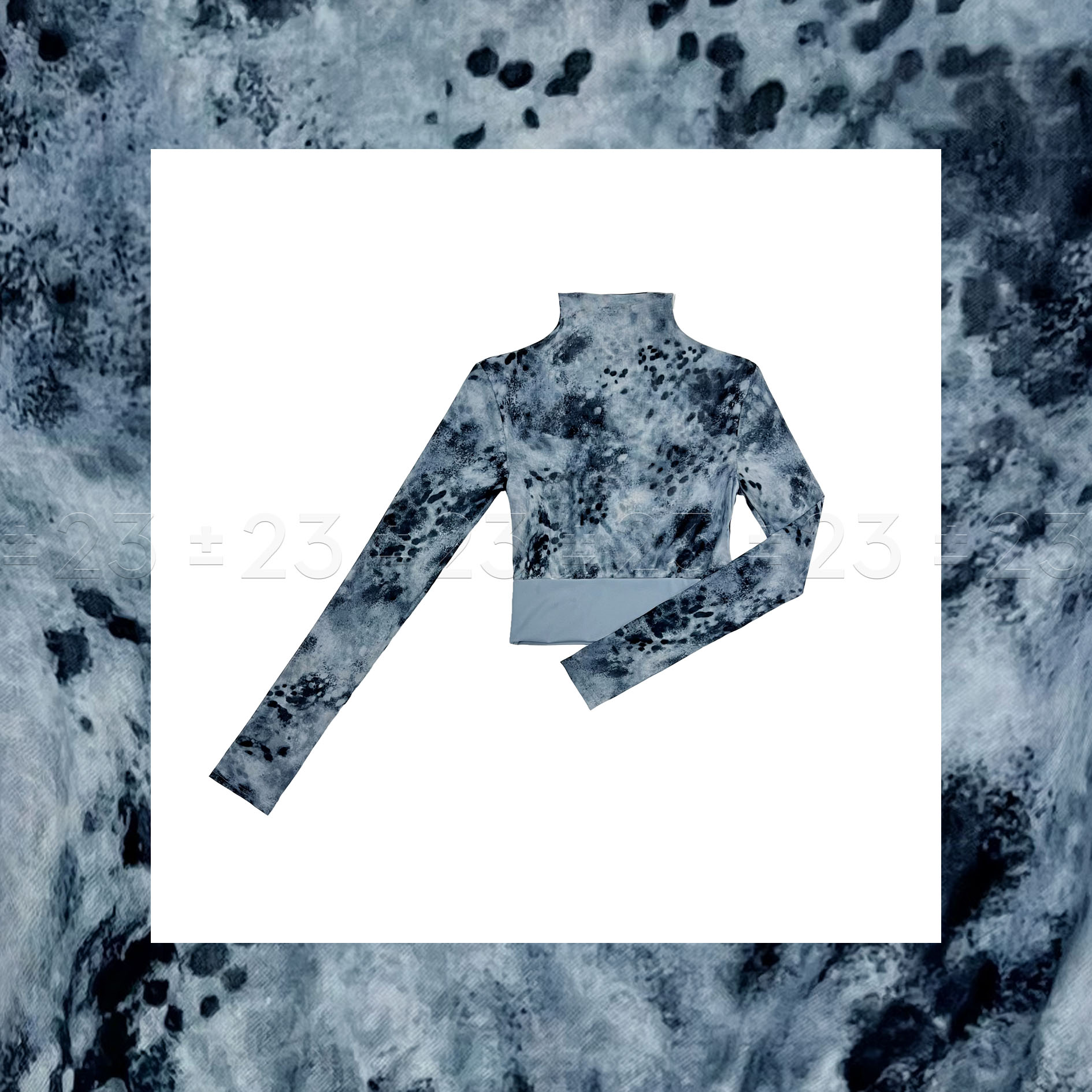 Kenny‘s ±23【猫女-618】SS25010蓝色春夏小立领收腰短款网纱长袖