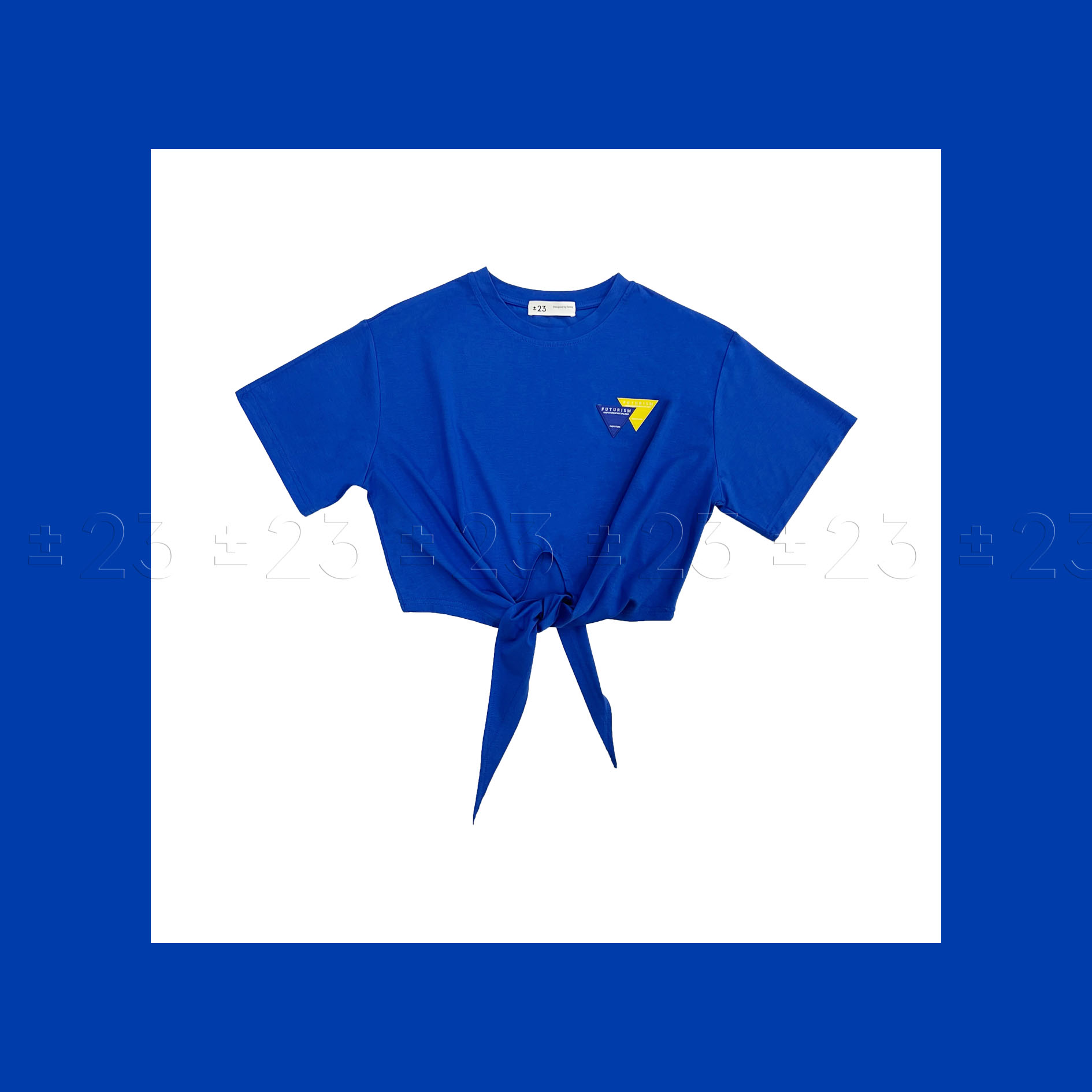 Kenny‘s ±23【双12蝶豆花】SS24031蓝色绑带收腰短款T恤