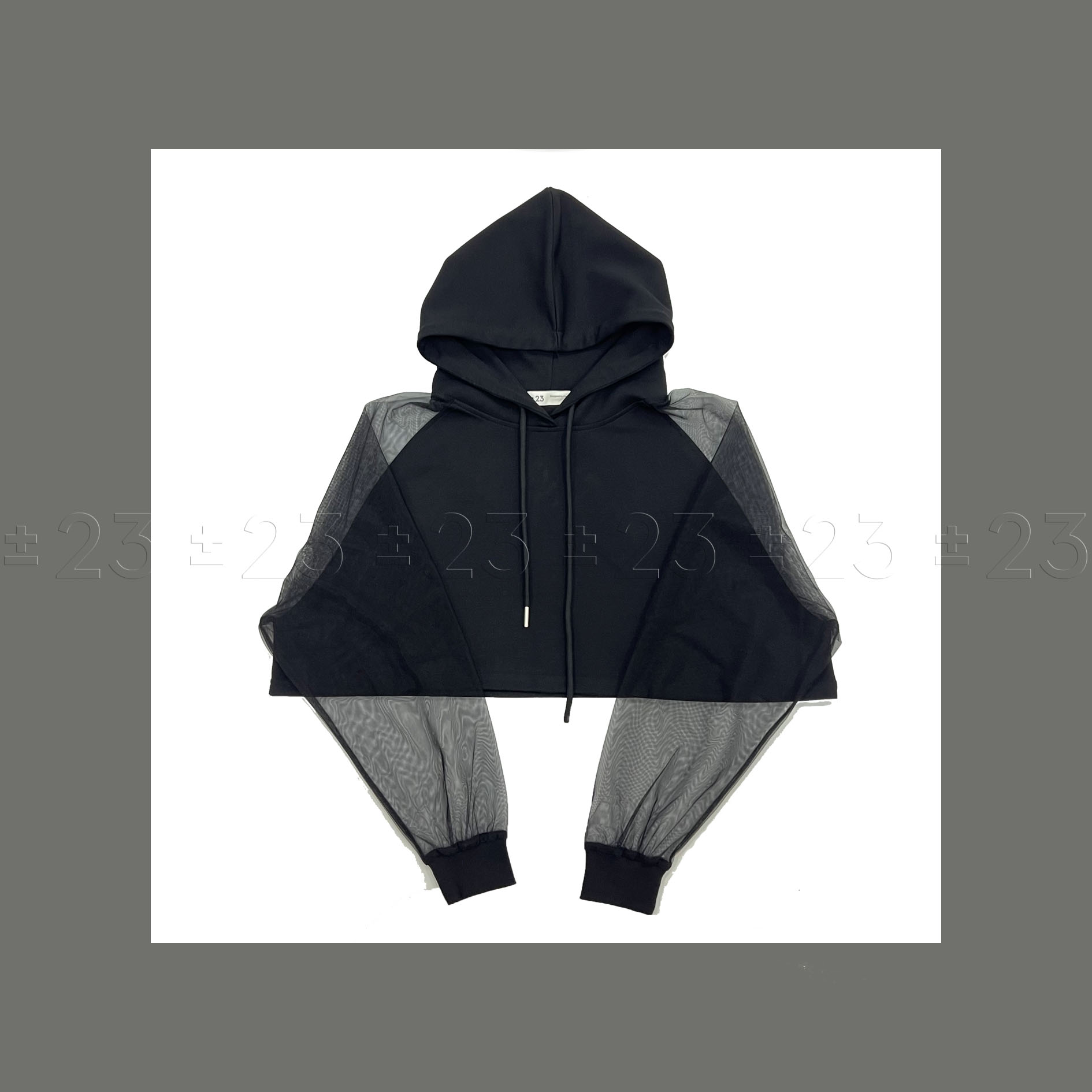 Kenny‘s ±23【双12黑玫瑰】SS24004黑色网纱拼接长袖卫衣