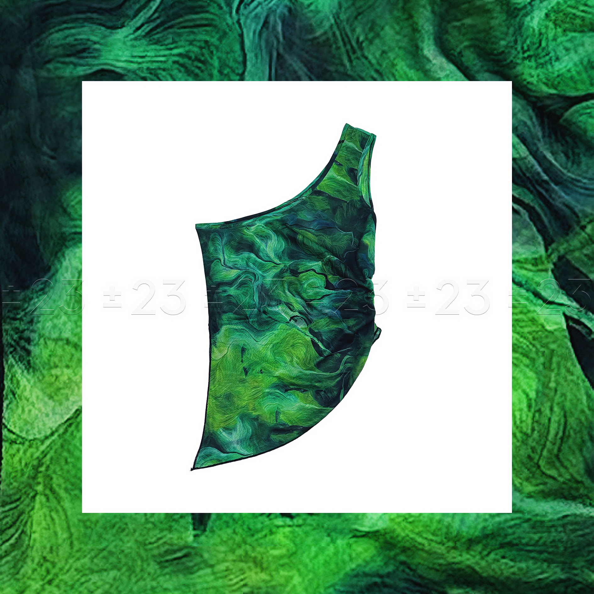  Kenny‘s ±23【珊瑚海-618】SS24082绿色扎染网纱小众单肩T恤