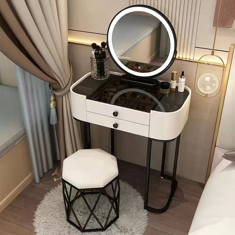 梳妆台小户型卧室主卧化妆台网红风玻璃台面化妆桌现代简约