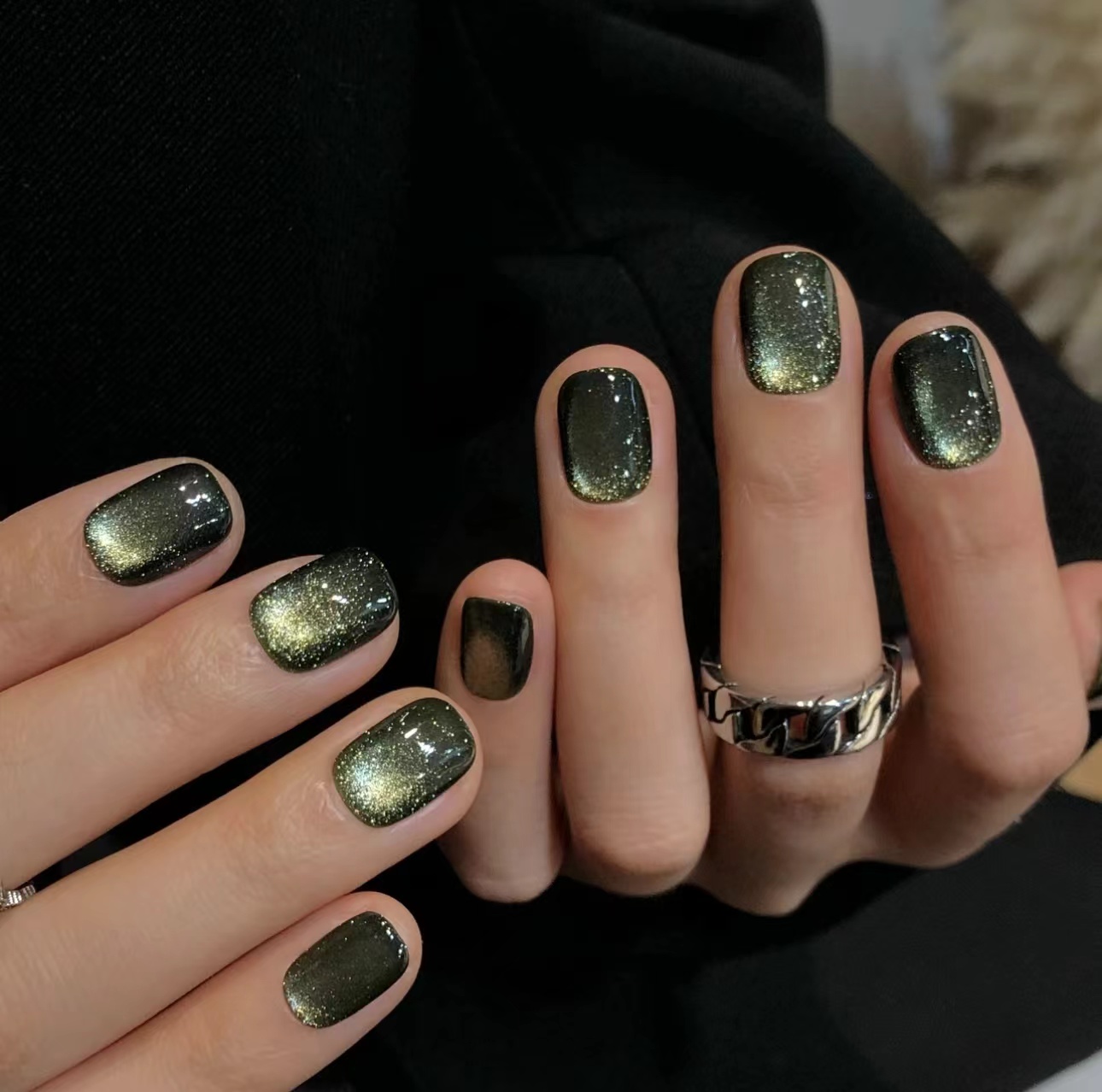 喵公子【青灵】纯手工穿戴甲可拆卸美甲光疗甲