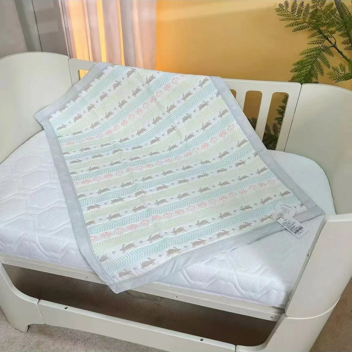 雅赞【新生儿纱布软凉席】宝宝儿童长绒棉透气定制吸汗软凉席幼儿园