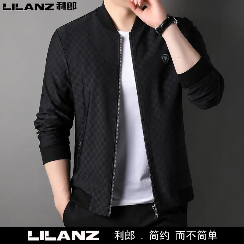 断码利/郎男装夹克新款春秋装男士中青年长袖外套高端棒球领短