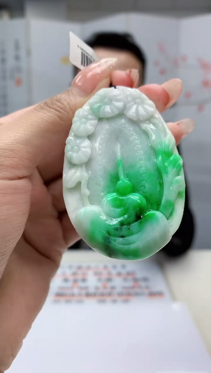 【闪购商品】定制翡翠未镶嵌5155MM-毛货挂件16