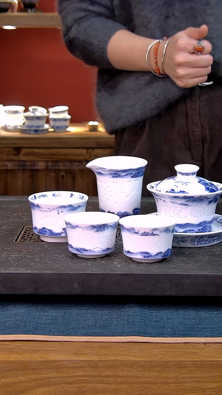 简装家用款5件套 白瓷陶瓷茶具