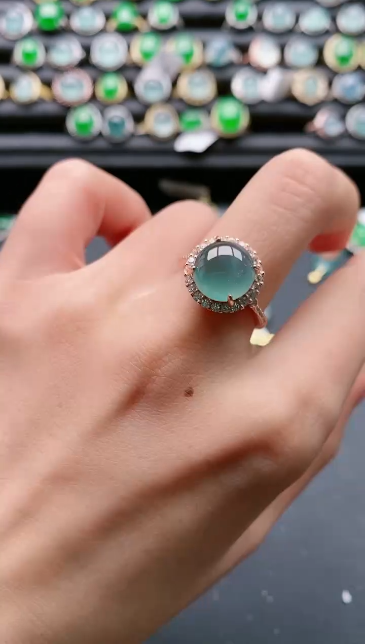 【闪购商品】翡翠戒指银S925镶嵌111111