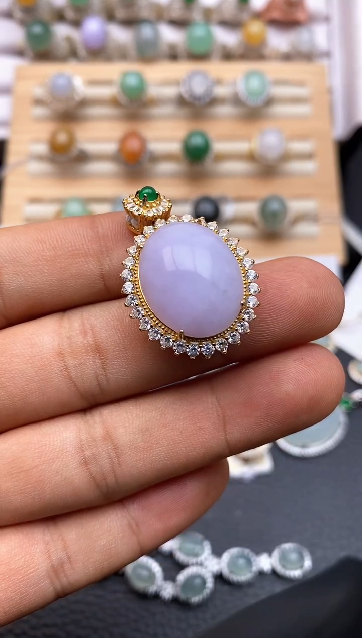 【闪购商品】翡翠吊坠(赠链)银S925镶嵌/0005