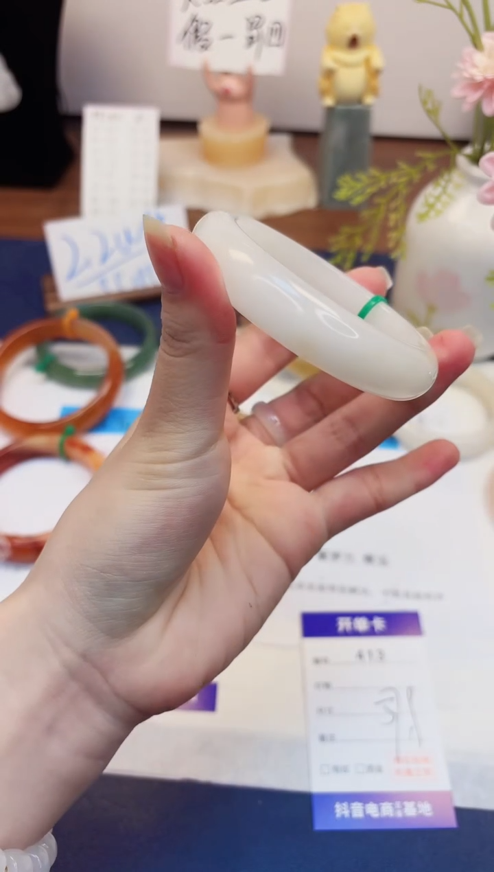 【闪购商品】石英质玉手镯未镶嵌413-财气镯-圈口57