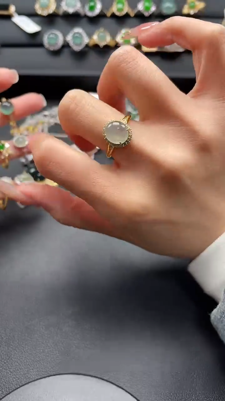 【闪购商品】翡翠戒指银S925镶嵌357657