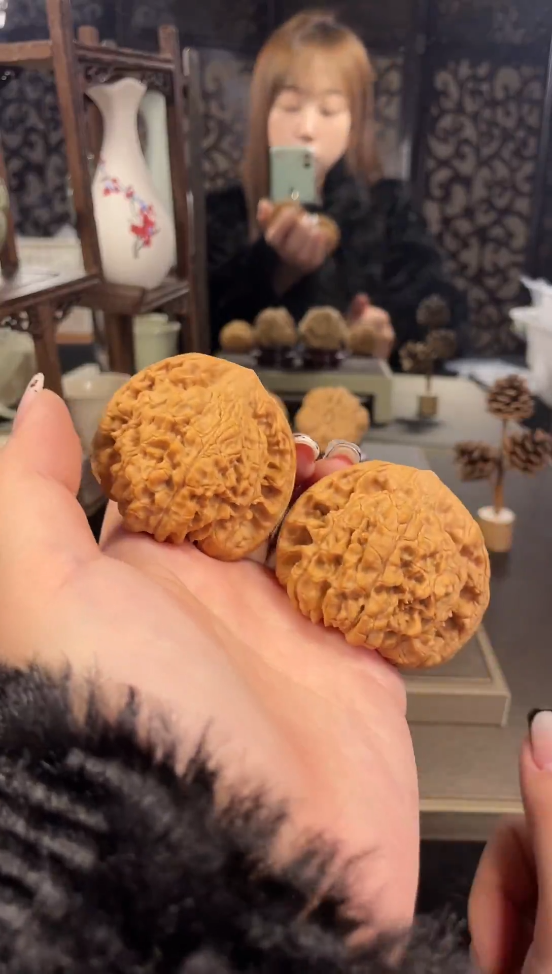 【闪购商品】文玩核桃把件官帽52尺-38