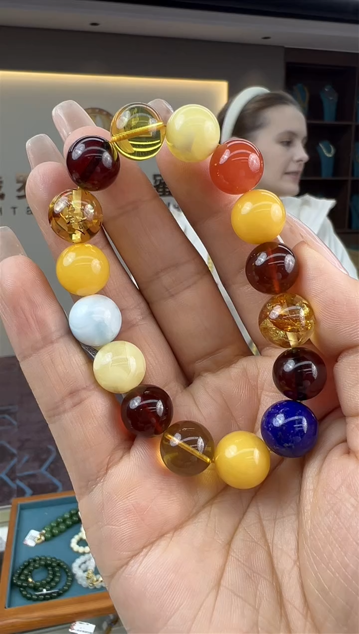 【闪购商品】琥珀手链未镶嵌464秒拍号