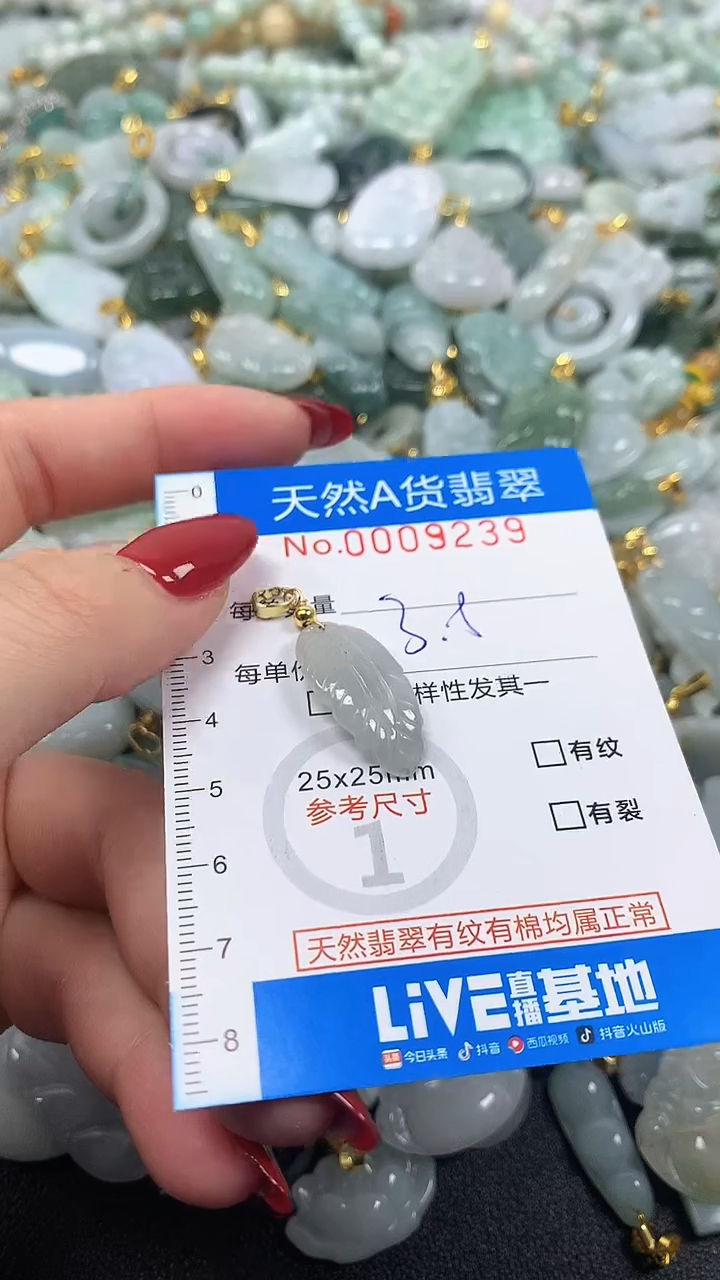 颈饰未镶嵌翡翠净货挂件-9239