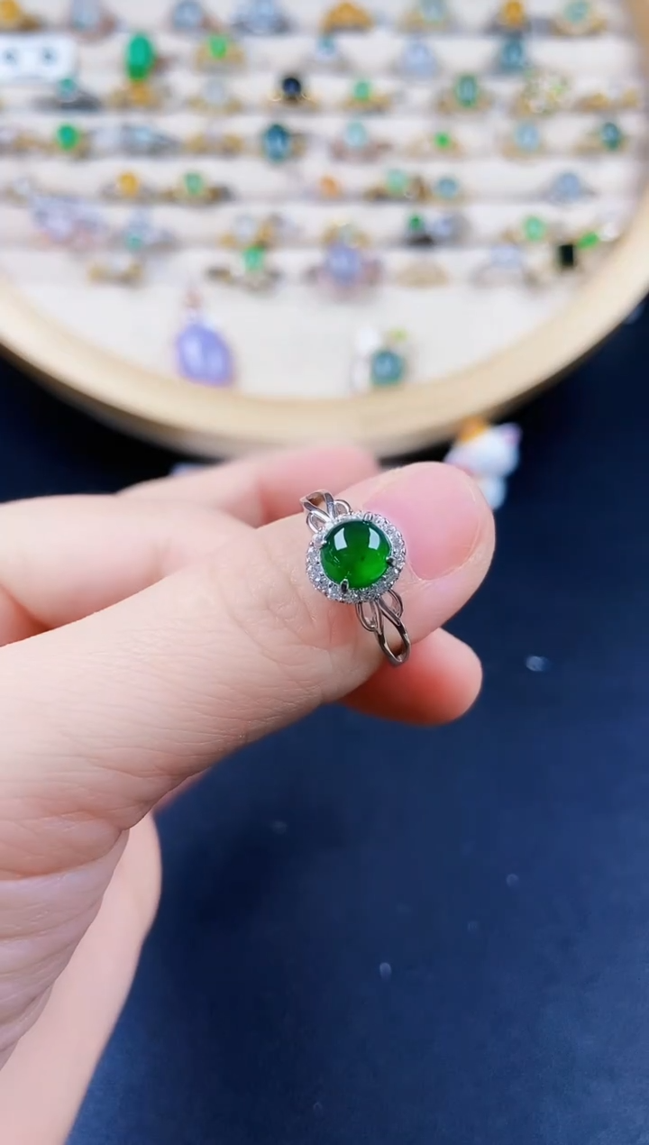 【闪购商品】翡翠戒指银S925镶嵌120120120