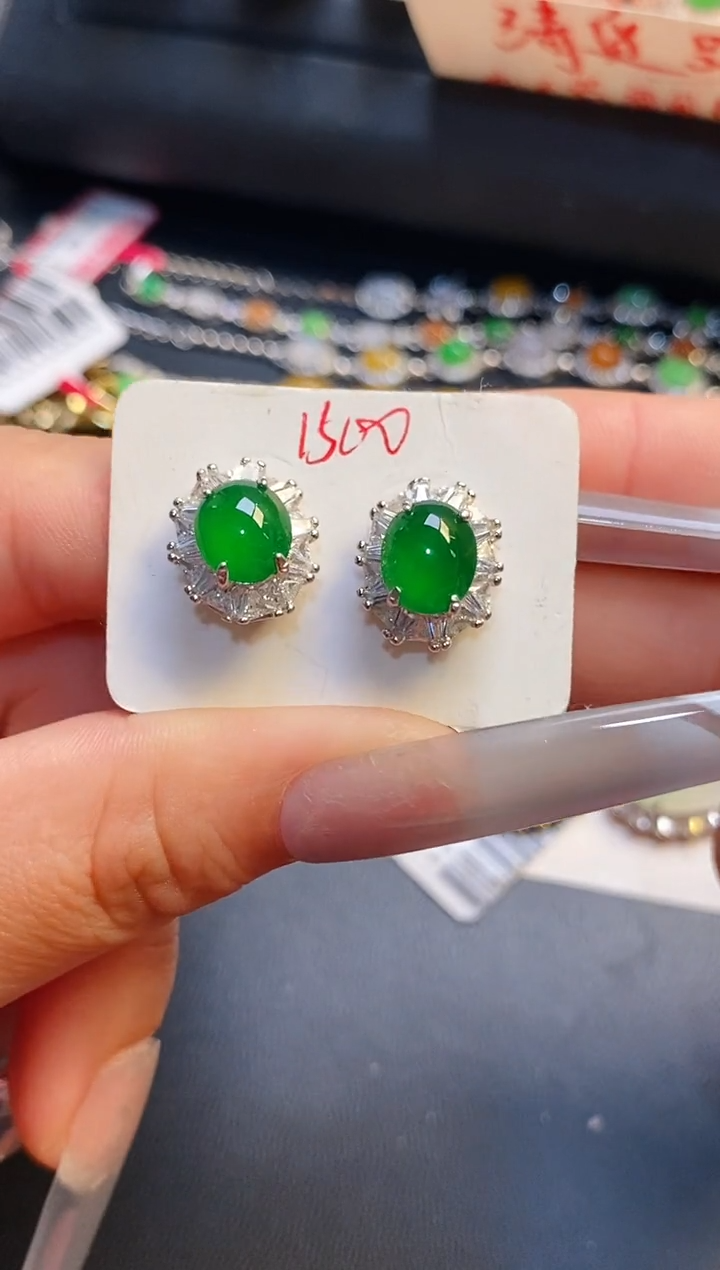 银S925镶嵌戒指翡翠天然