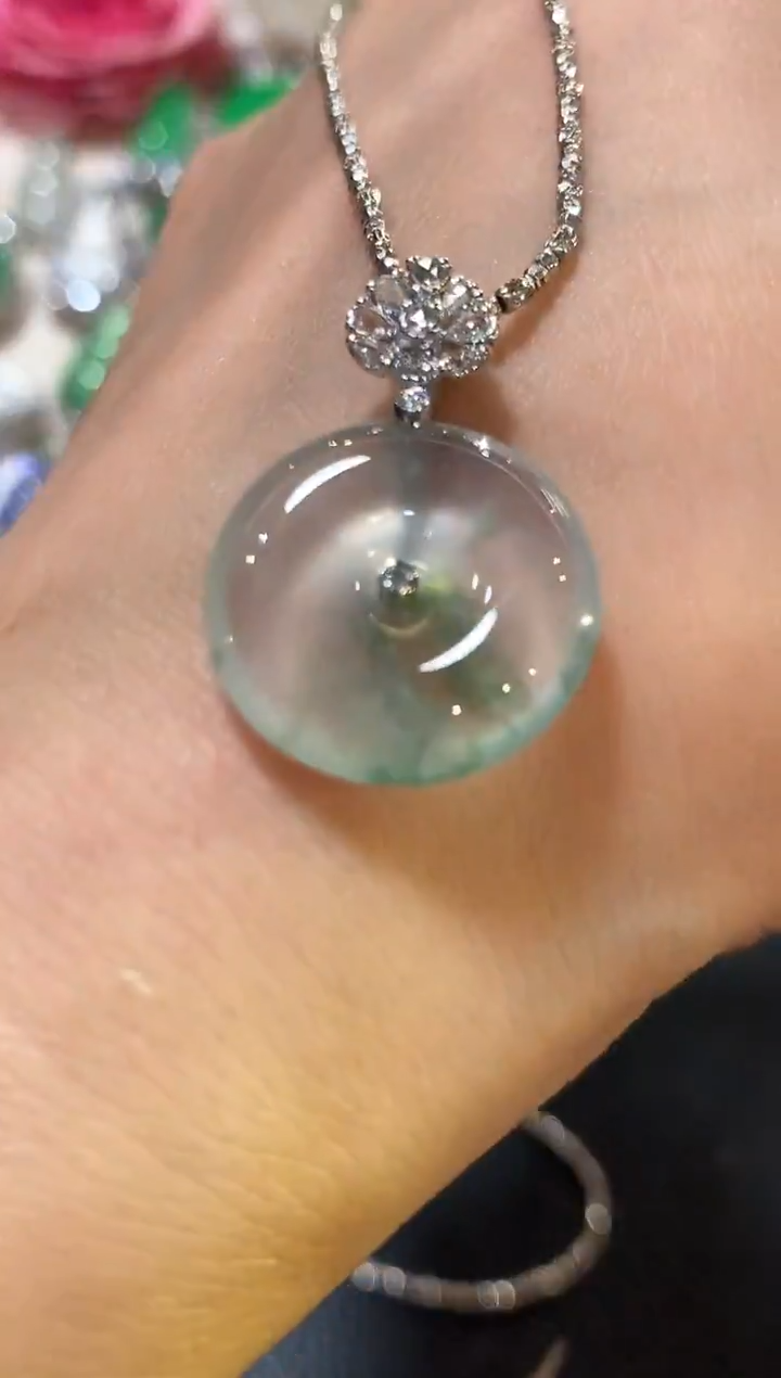 吊坠(不含链)18K金镶嵌翡翠z94   