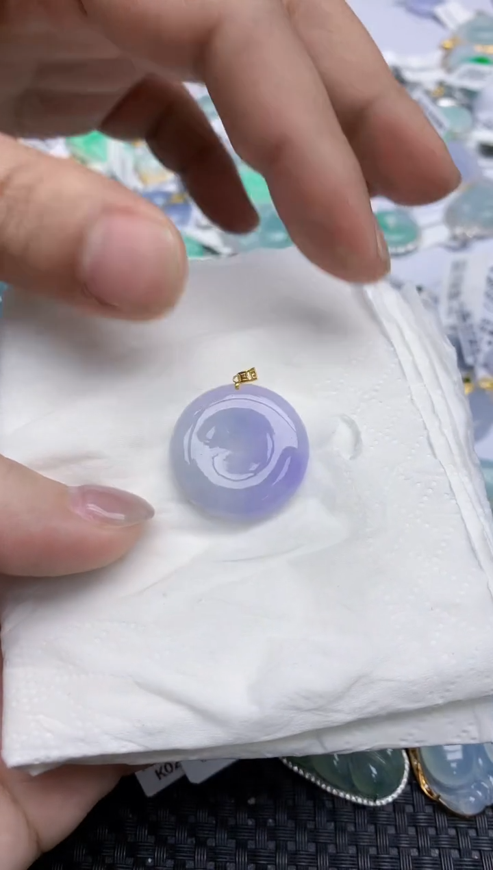 【闪购商品】翡翠颈饰18K金镶嵌天然翡翠A货