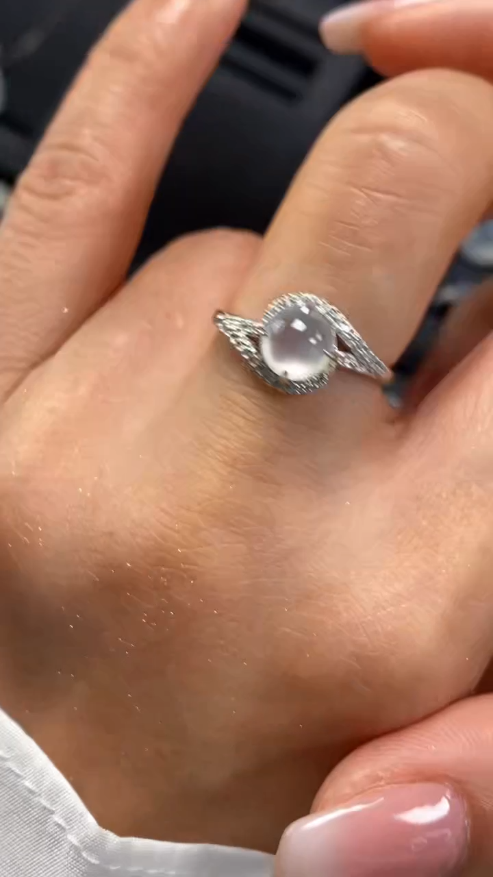 【闪购商品】翡翠戒指银S925镶嵌9307