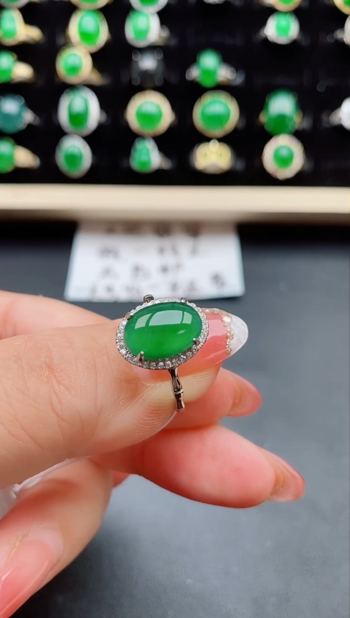 【闪购商品】翡翠戒指银S925镶嵌211212