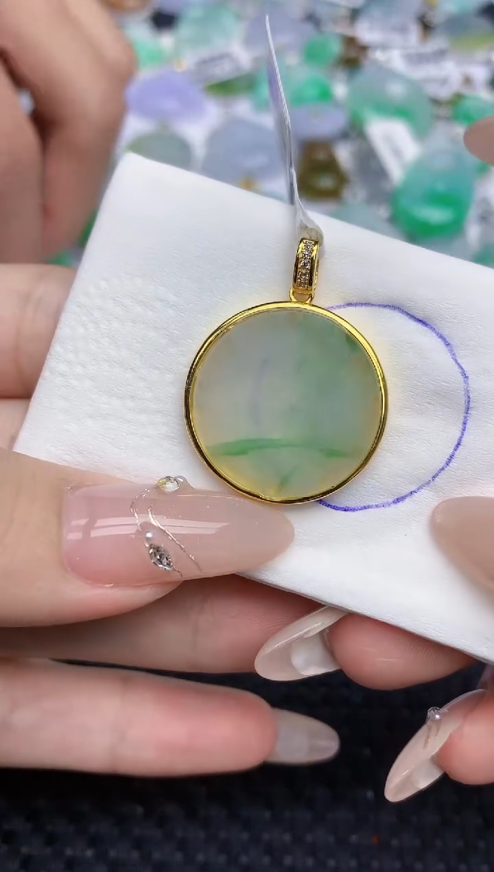 颈饰银S925镶嵌翡翠19   天然翡翠A货  百元以上9米证书费自理