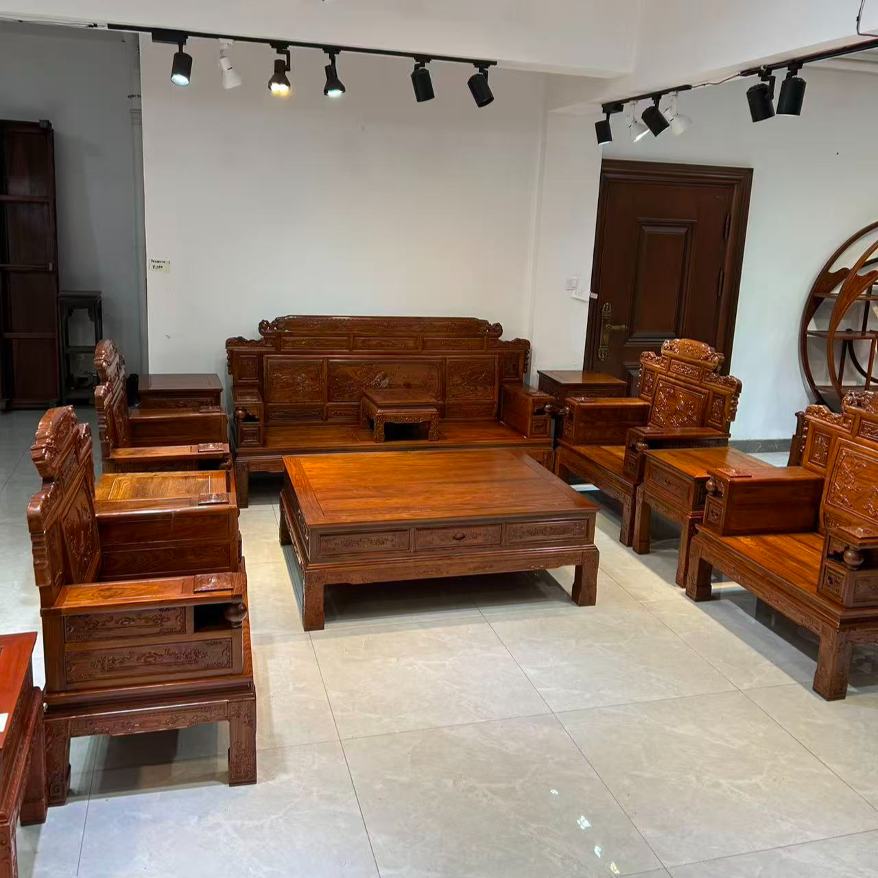 刺猬紫檀国标红木11件套沙发