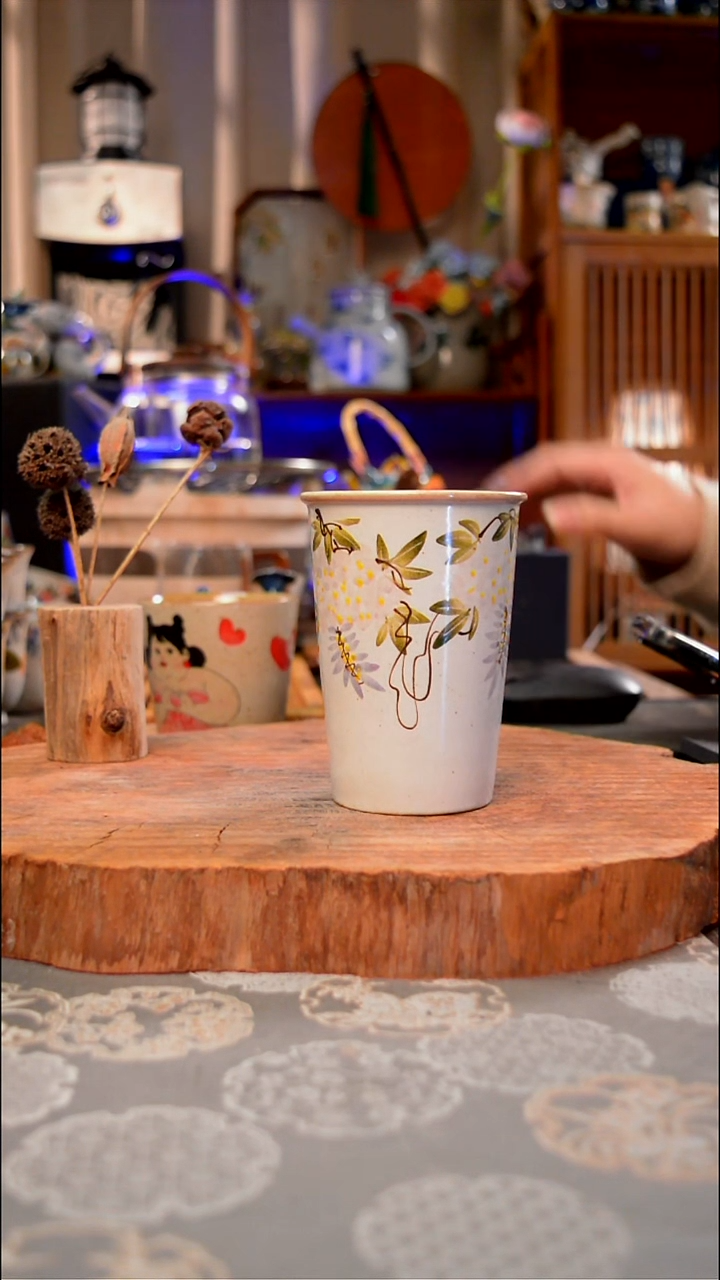 【闪购商品】杯子紫藤花手工手绘手工手绘