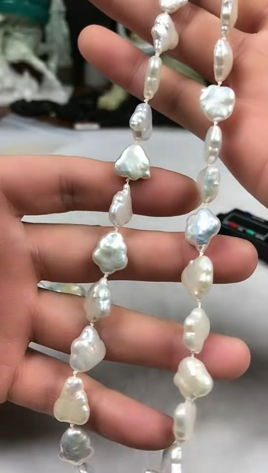 颈饰银S925镶嵌淡水珍珠项链