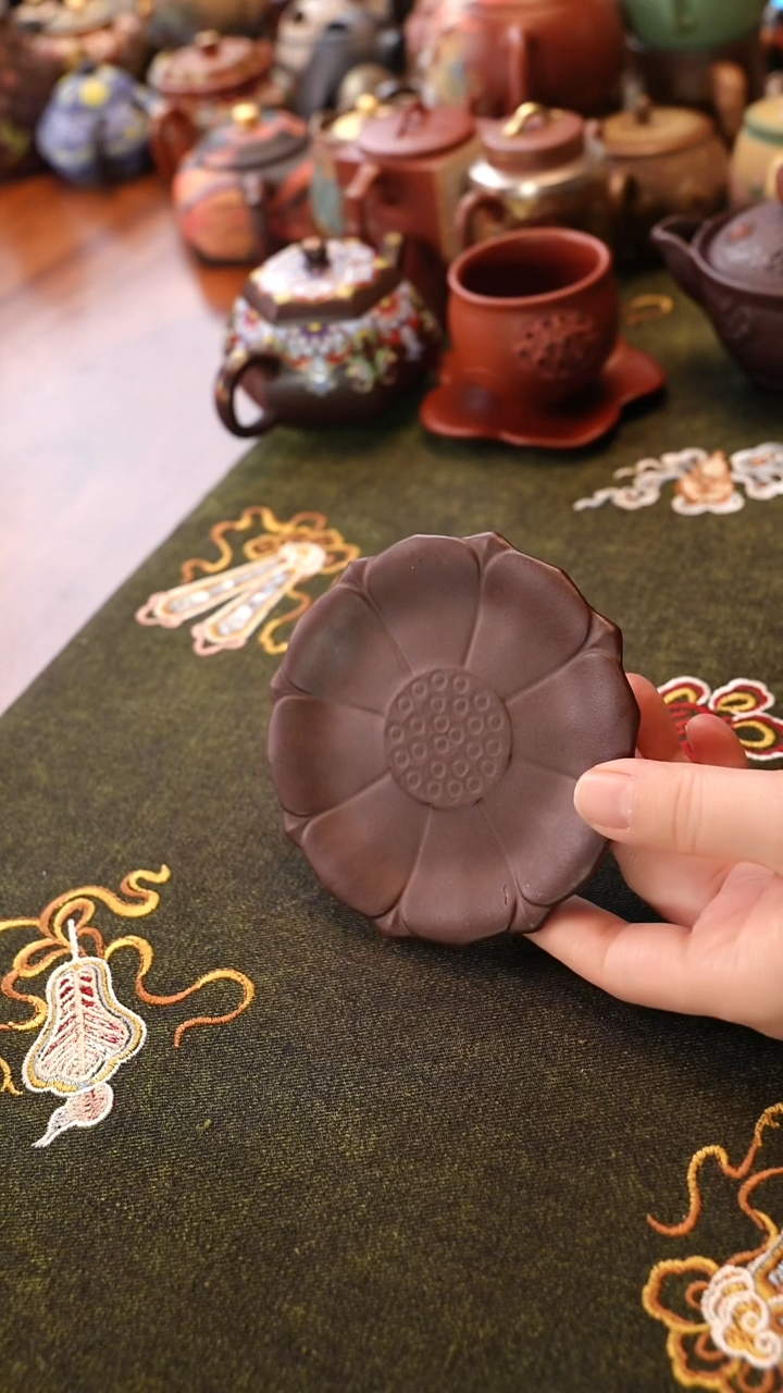 茶壶紫砂紫泥莲花垫