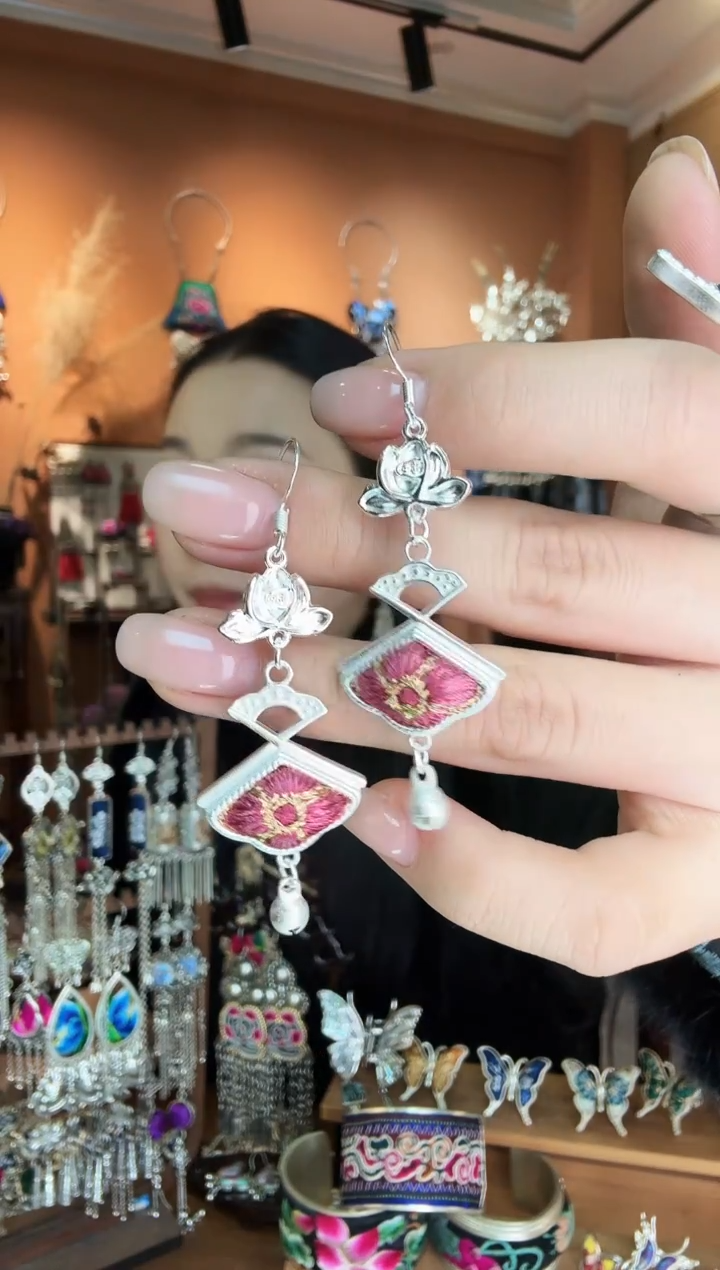 刺绣纯手工民族风耳环