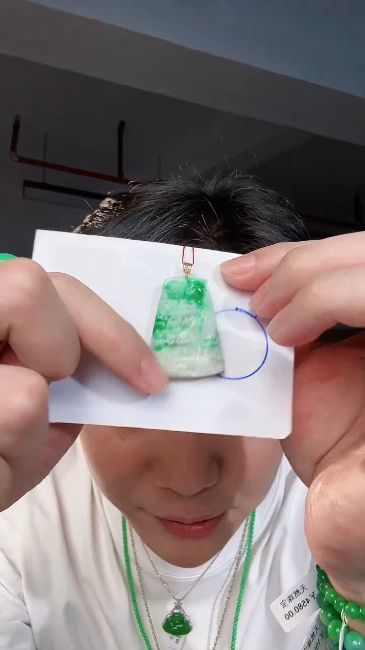 【闪购商品】翡翠颈饰18K金镶嵌缅料A货翡翠/支持复检/一件