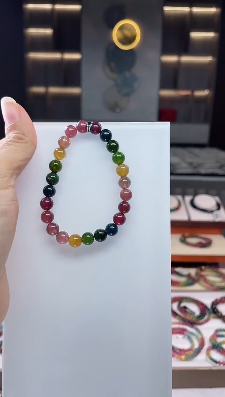 未镶嵌老矿碧玺单圈手串7mm+碧玺（多样性发一条）Q